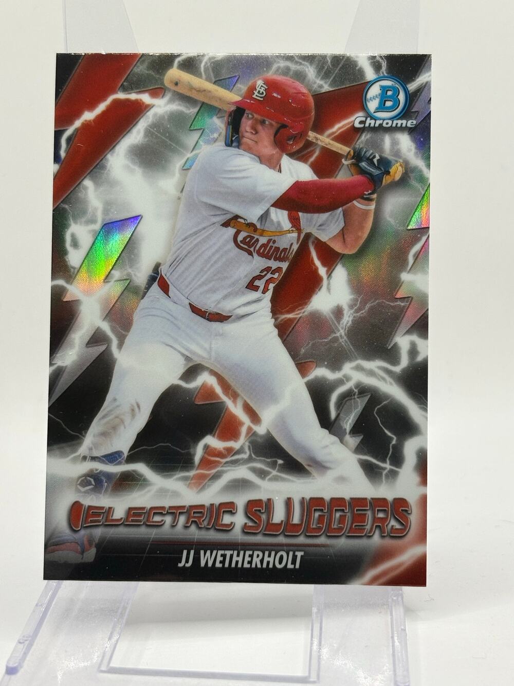 2026 Bowman Chrome JJ Wetherholt Electric Sluggers Refractor St Louis Cardinals